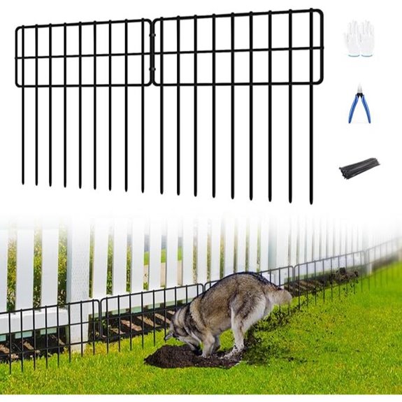 30 Panels No Dig Metal Fence Barrier (13in x 30ft)