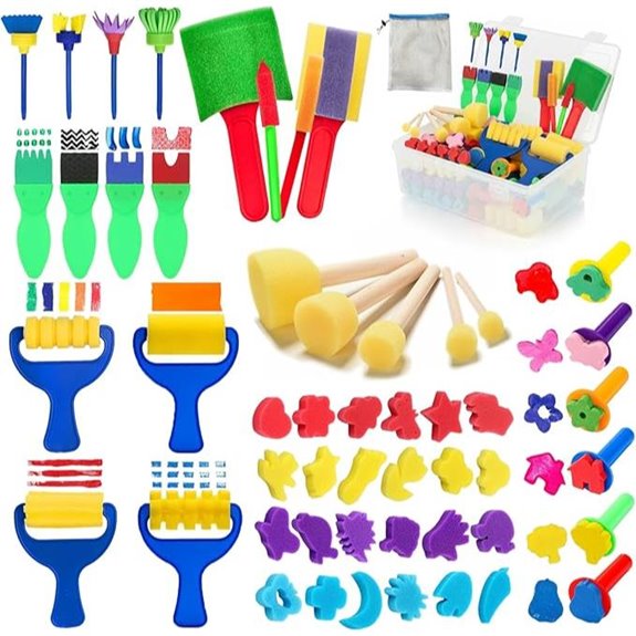 53-Pack Sponge Paint Brushes Toddler Art Kit