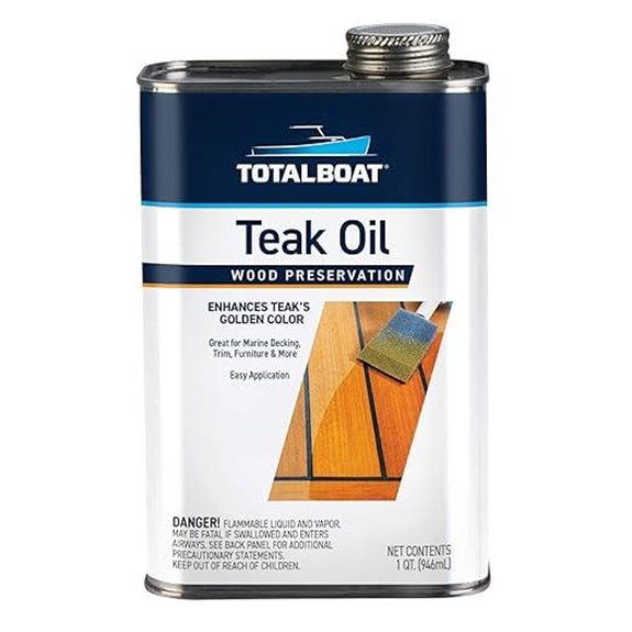 TotalBoat Teak Oil Marine Wood Sealer (1 Quart)