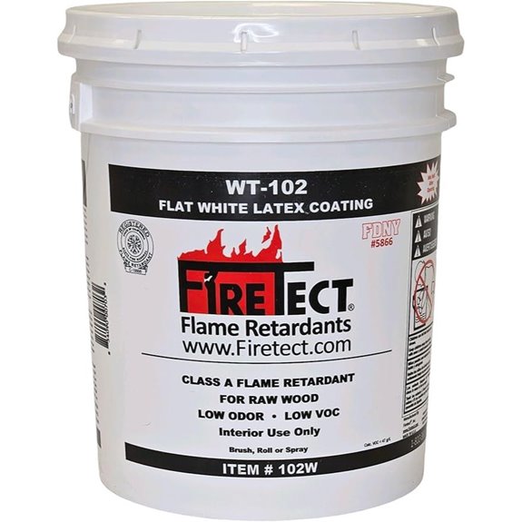 WT-102 White Latex Flame Retardant Coating in 5-Gallon Pail for Wood