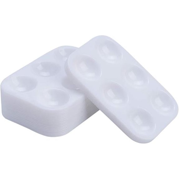 30 PCS White Plastic Paint Palettes 6 Well