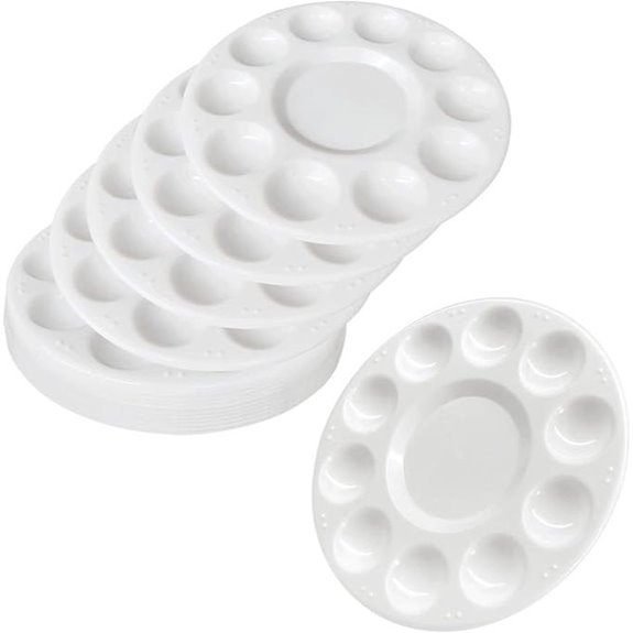 15 Pack White Plastic Paint Tray Palettes for Kids