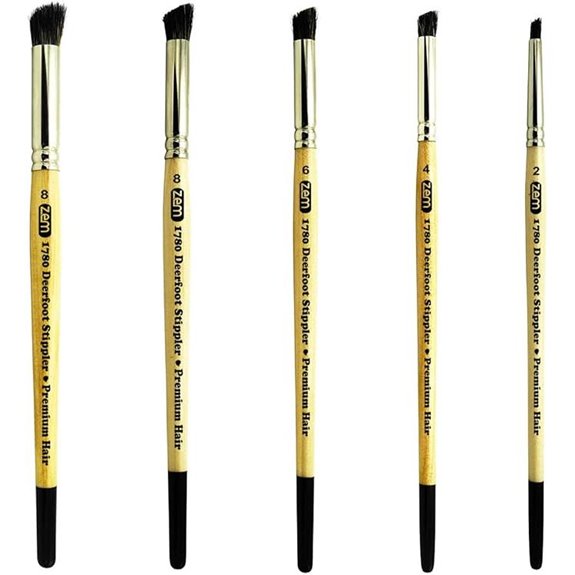 ZEM Brush Deerfoot Stippler Brush Set